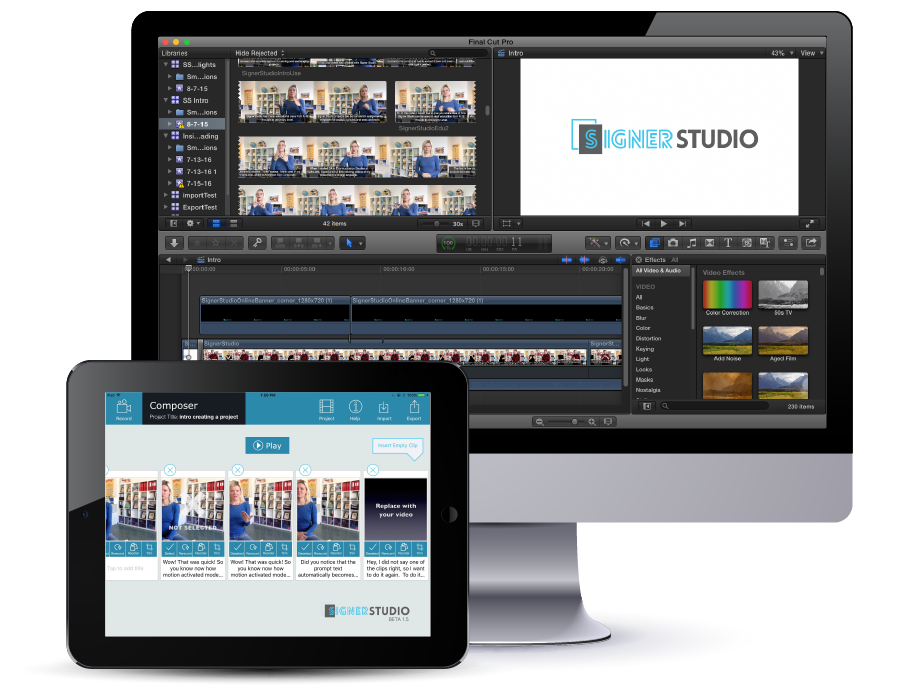 Final Cut Pro export from Signer Studio