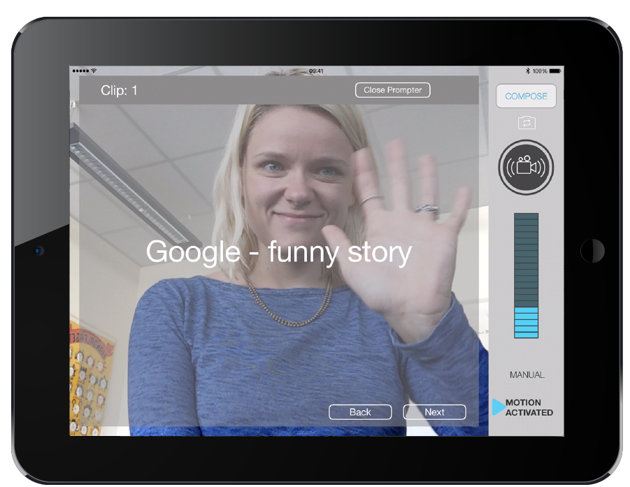 Intelligent prompter screen